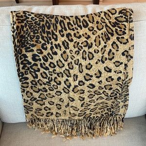 Leopard print pashmina shawl